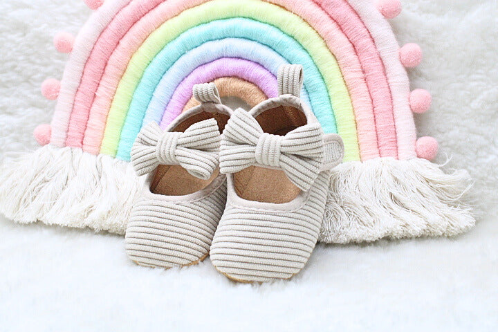 Baby Bow Apricot Flats