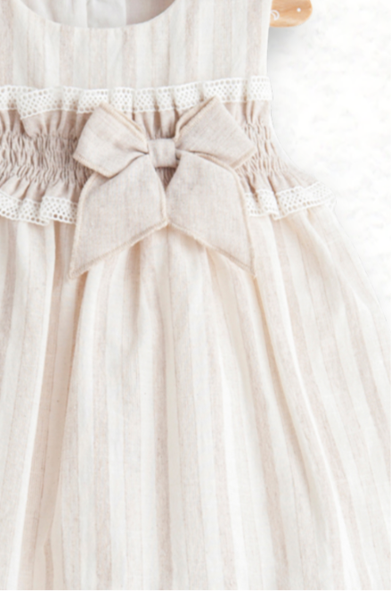 Baby Girl Smocked Cotton Dress with Bow