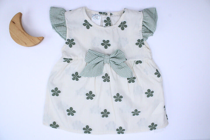Baby Girl 2 Pieces Olive Flowers Set
