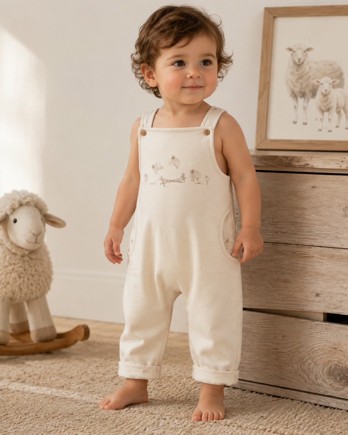Unisex Embroidered Overall Romper
