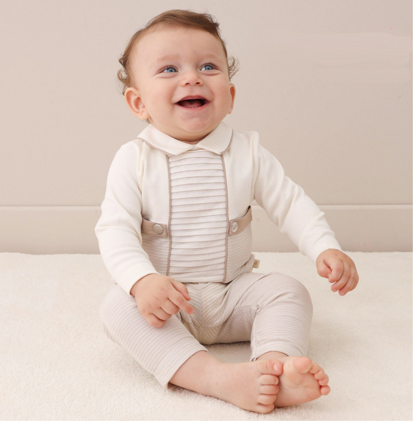 Baby Boy 2-Piece Pleated Knit Set