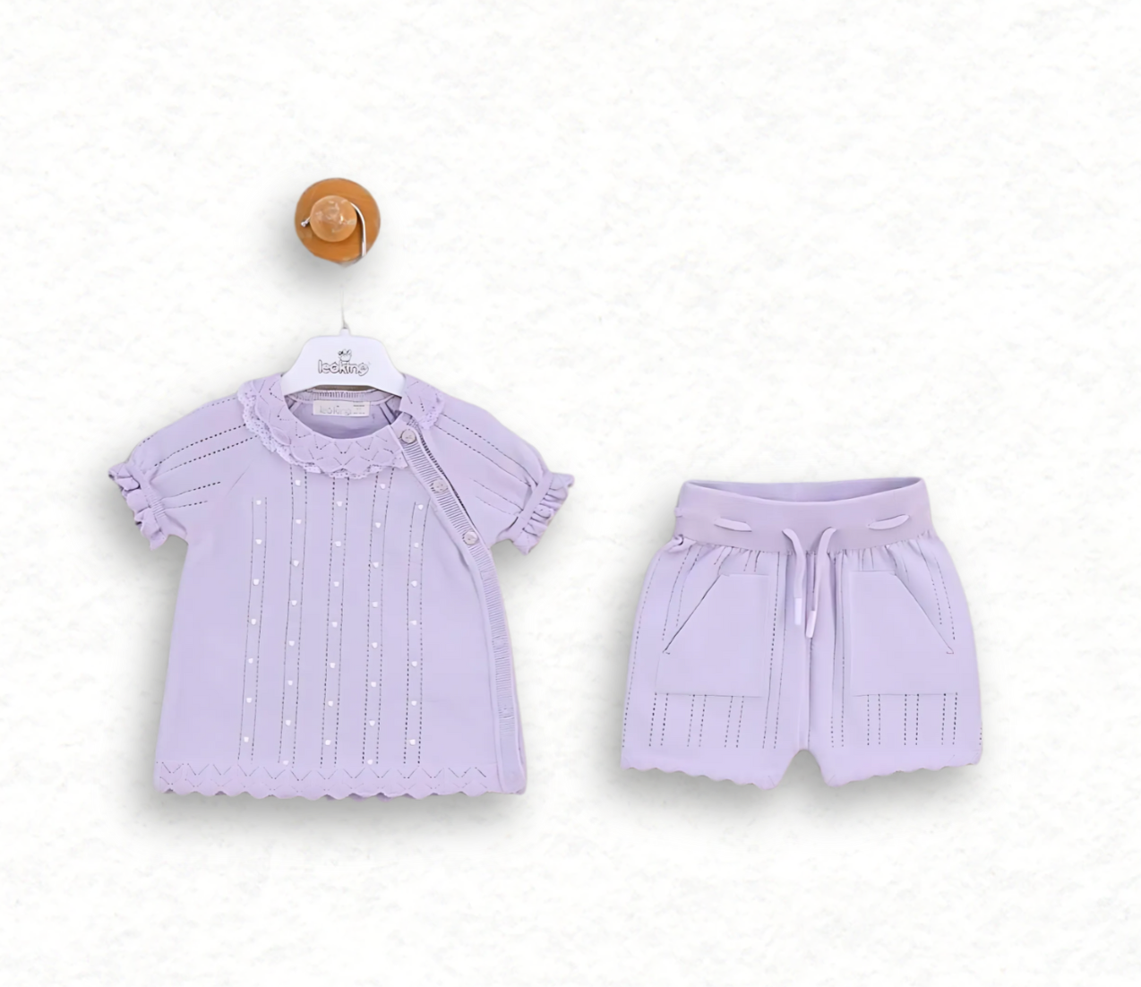 Baby Girl Soft Lavender Cotton Knit Set