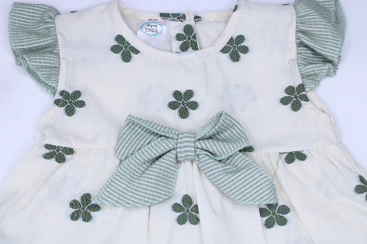 Baby Girl 2 Pieces Olive Flowers Set