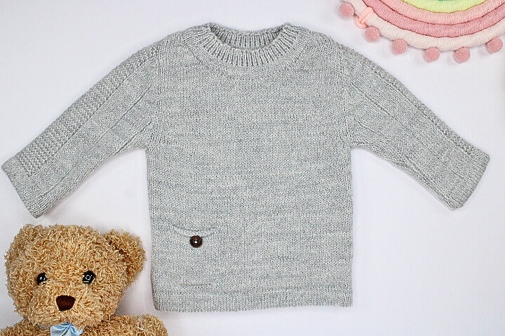 Baby Boy 3 Pieces Gray Jumper with Long Sleeve Shirt