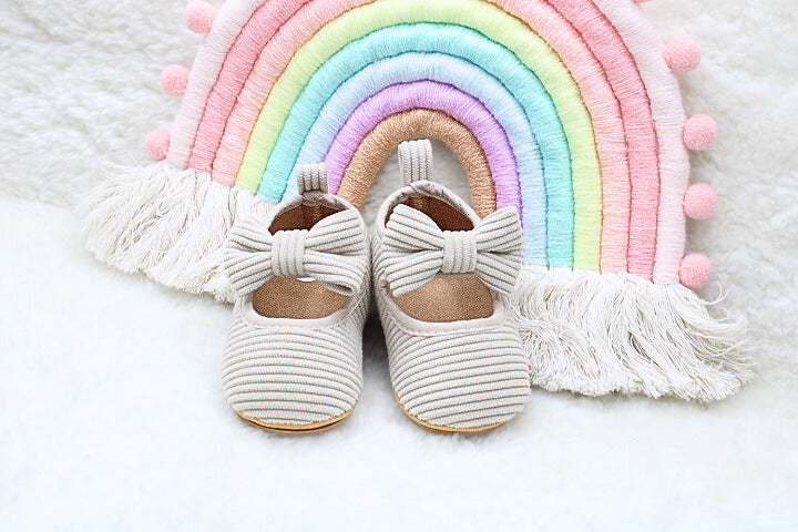 Baby Bow Apricot Flats