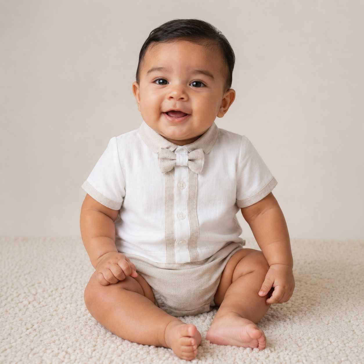 Little Gentleman Bow Tie Romper
