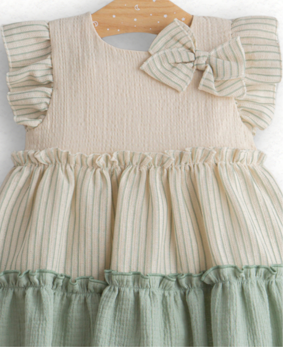 Baby Girl Vintage Ruffle Dress with Bow
