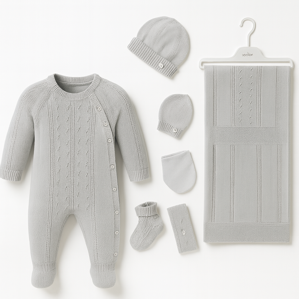 Baby Boy 8 Piece Gray NewBorn Set