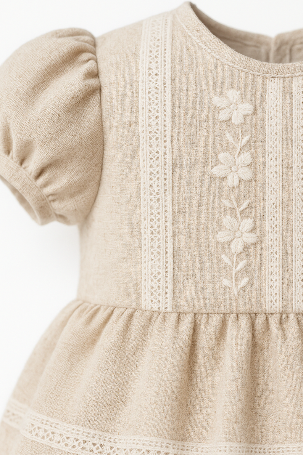Baby Girl Ivory Linen Grace Dress