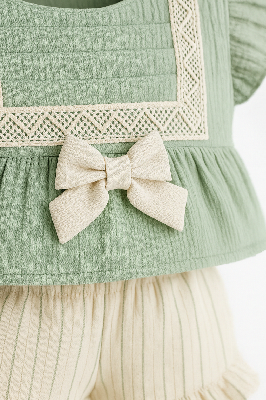 Baby Girl Lace & Ruffle Muslin Set