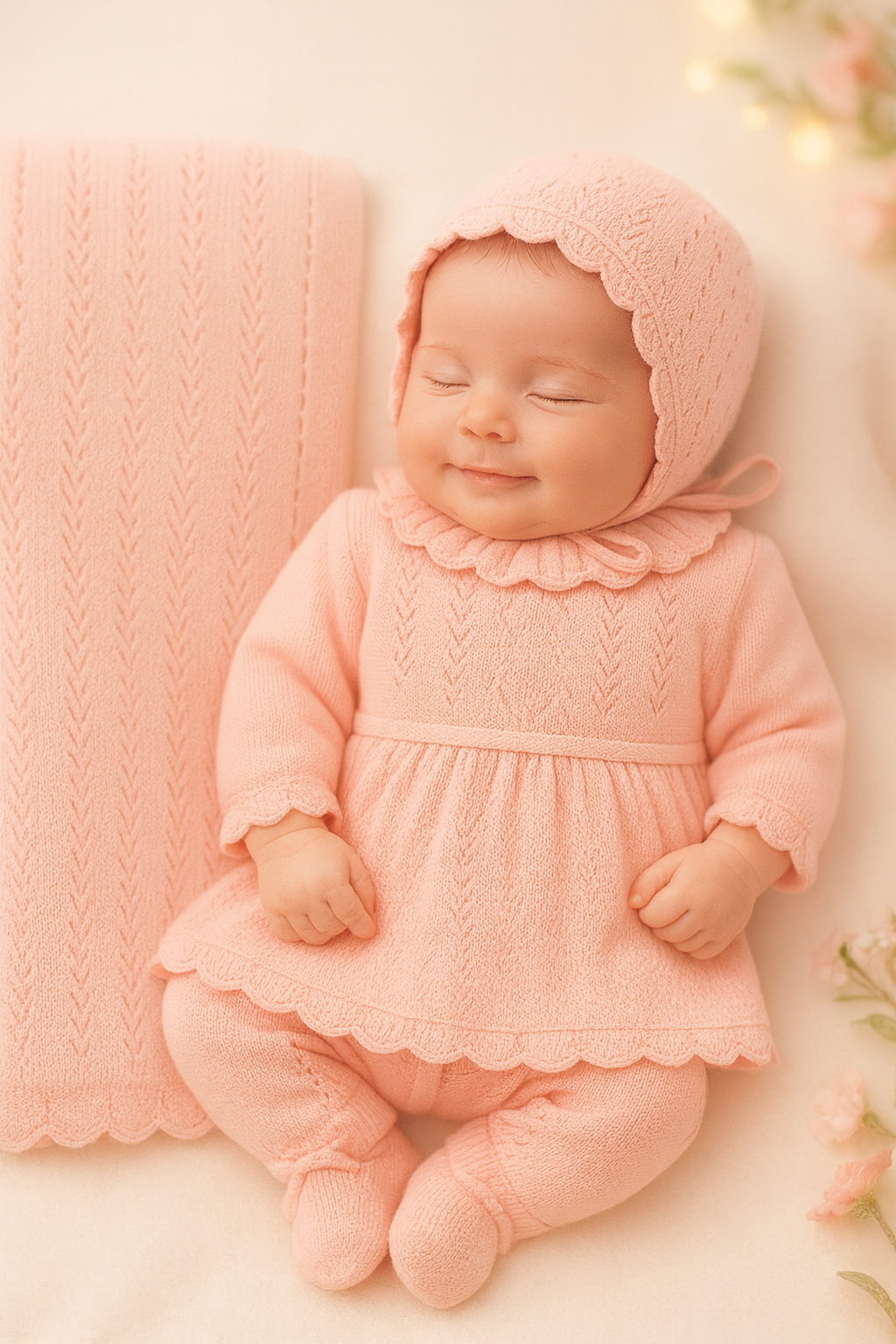 Baby Girl Princess Pink Dress NewBorn Set