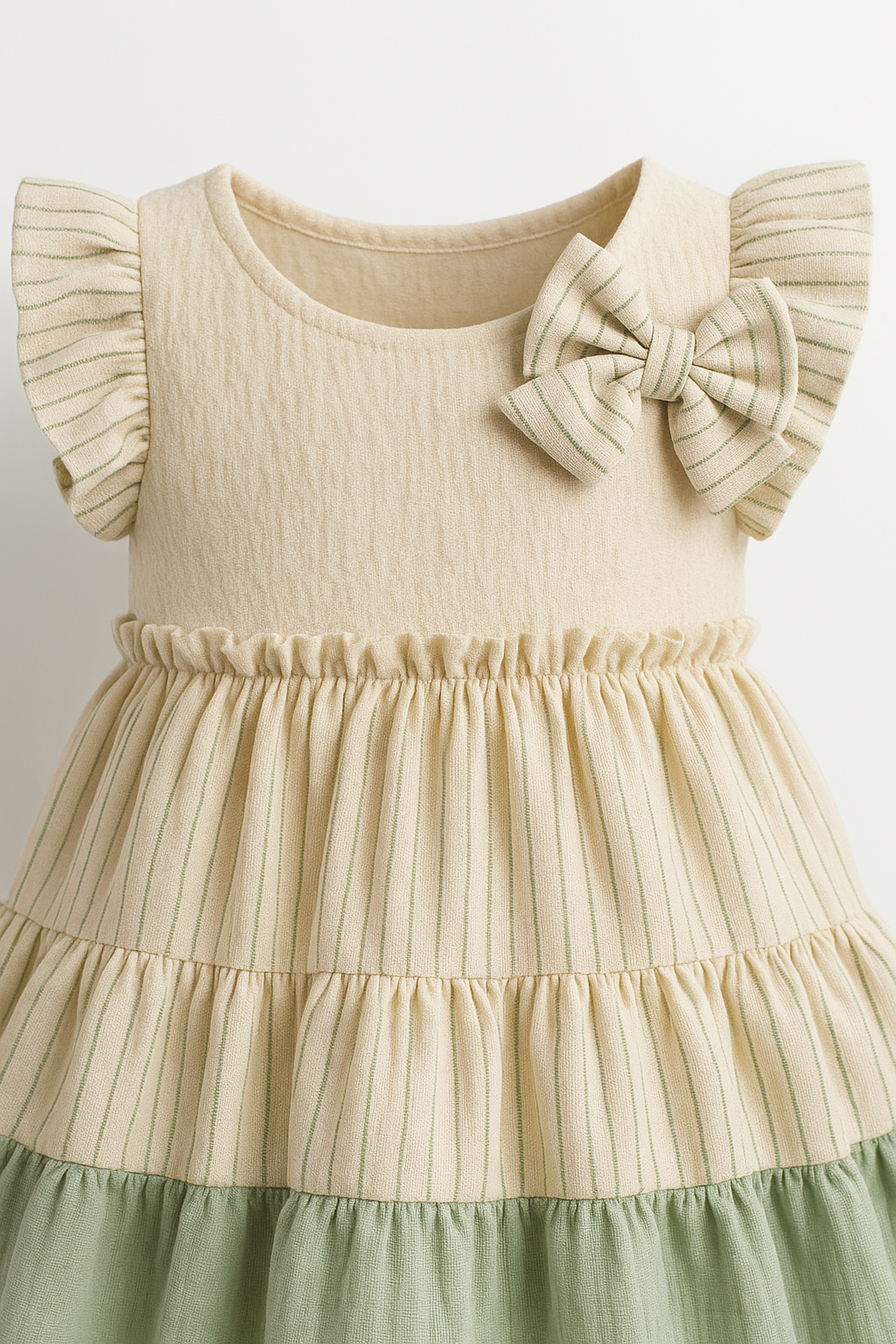 Baby Girl Vintage Ruffle Dress with Bow