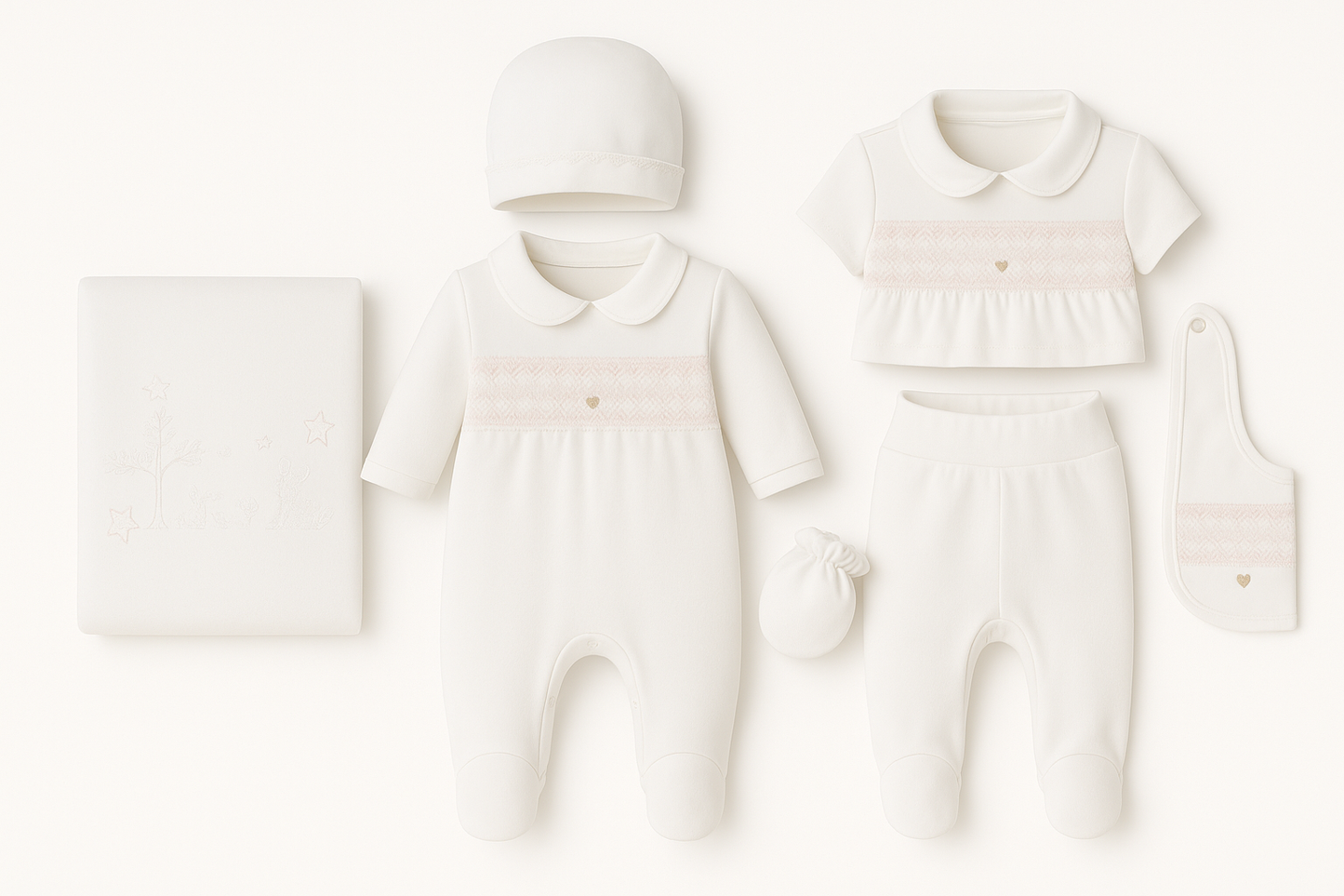 Baby Girl White & Pink NewBorn Set