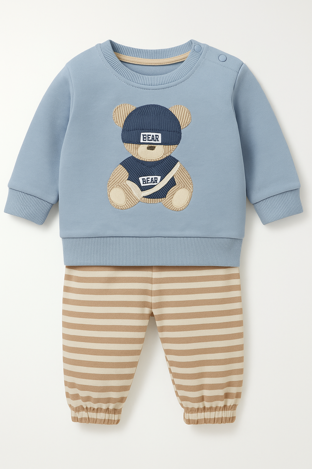 Blue Teddy Bear Cotton Set