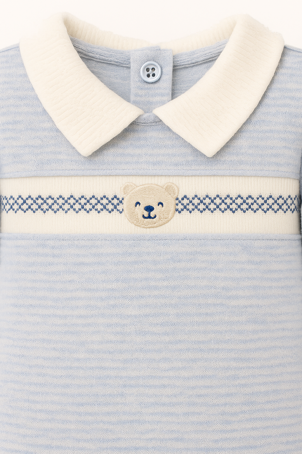 Blue Teddy Cotton Romper