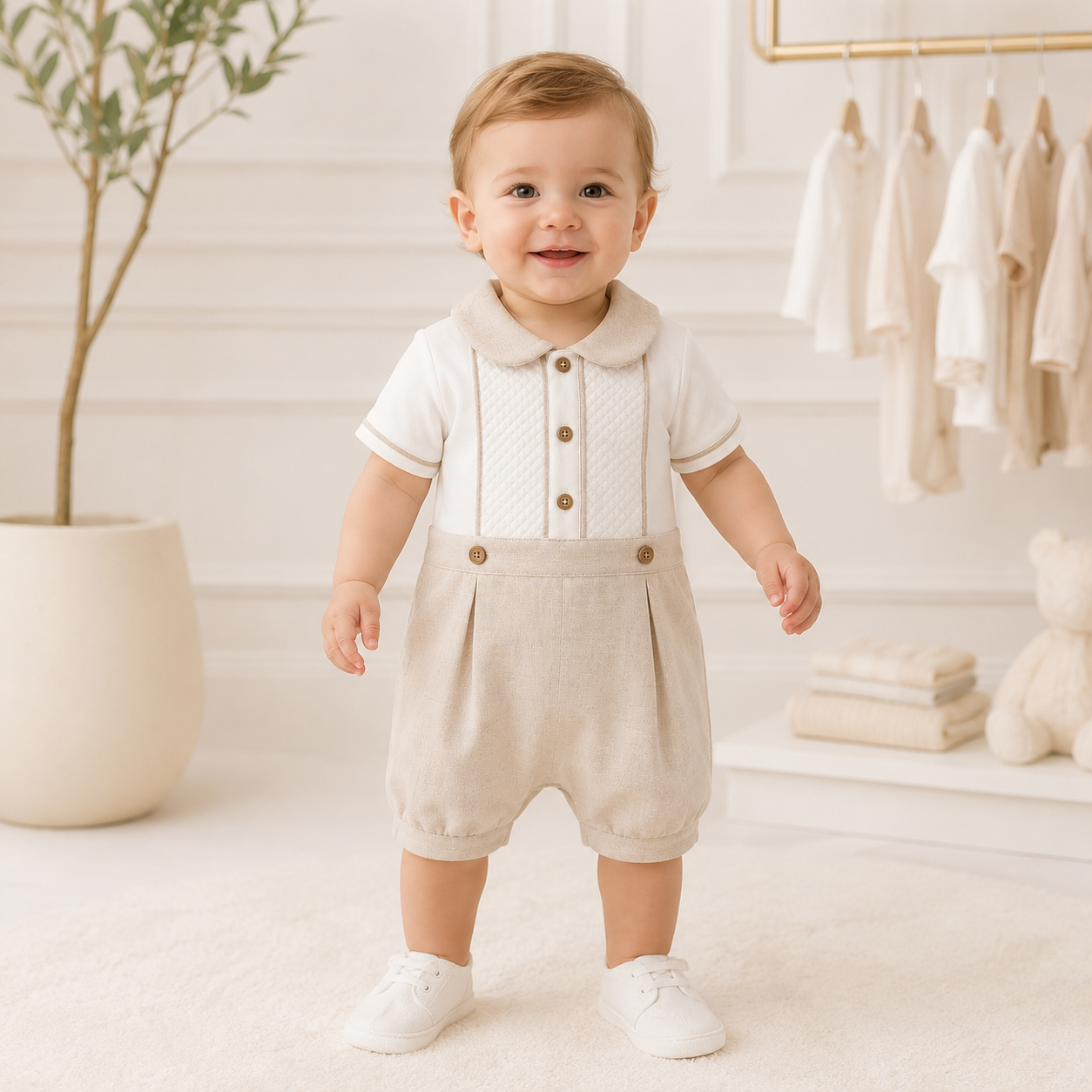 Classic Linen-Inspired Romper