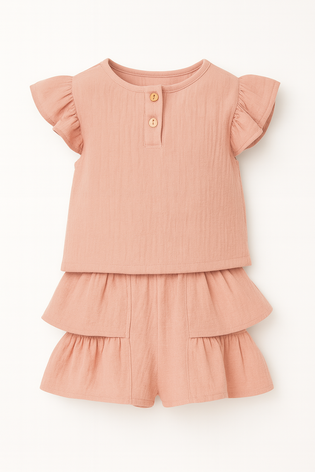 Cream Ruffle 2- Piece Set