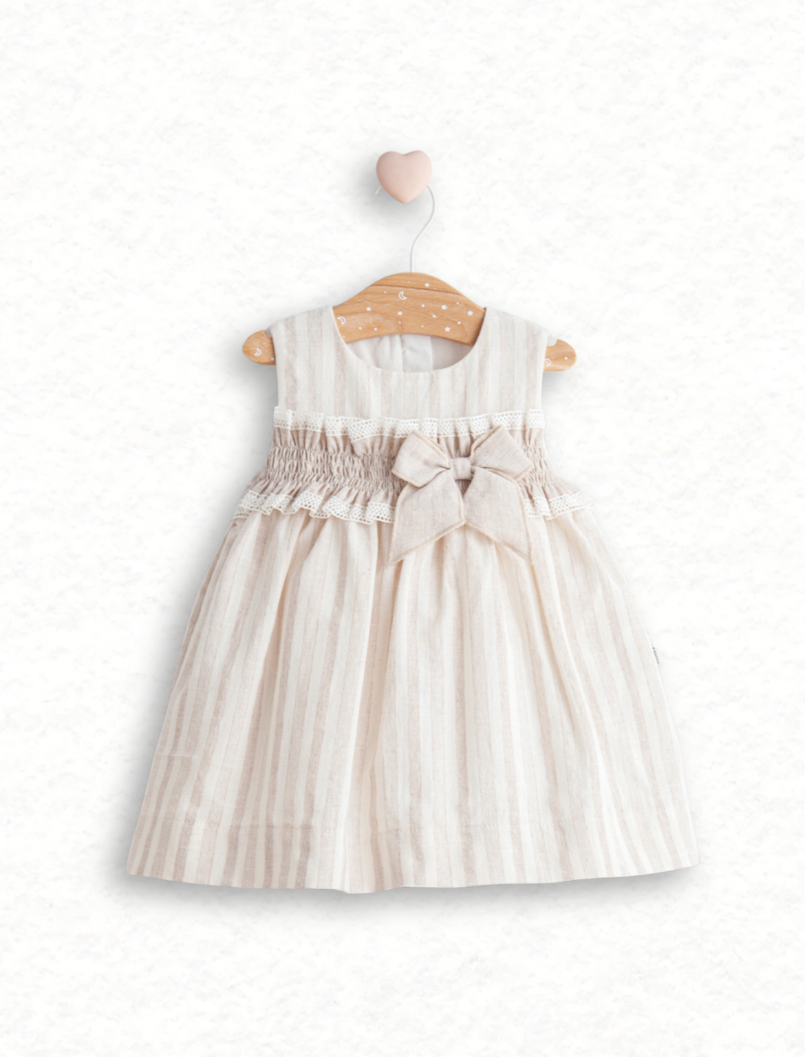 Baby Girl Smocked Cotton Dress with Bow