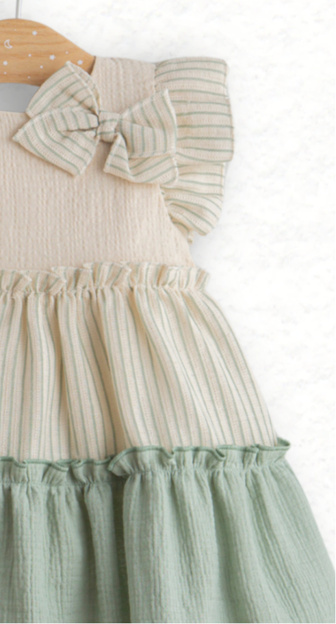 Baby Girl Vintage Ruffle Dress with Bow