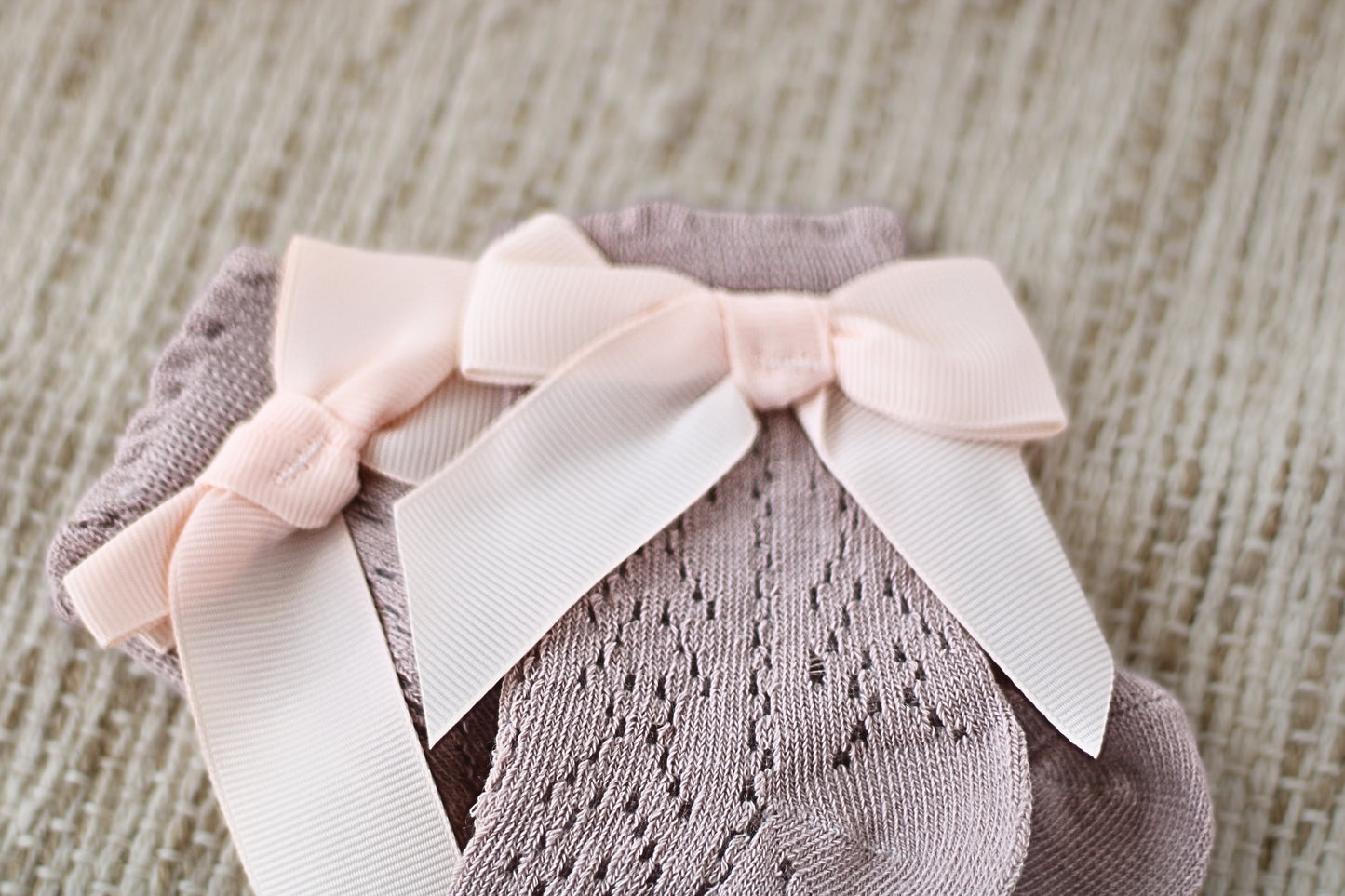 Bow-Accent Lace Baby Socks