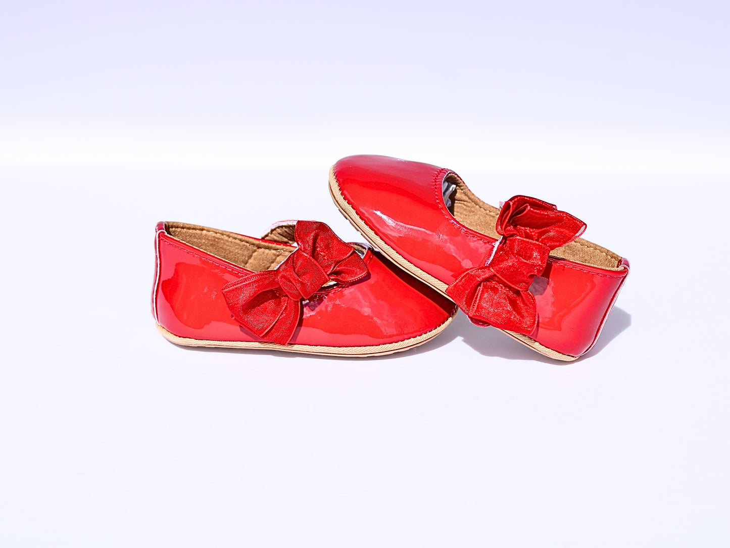 Ruby Red Patent Bow Flats