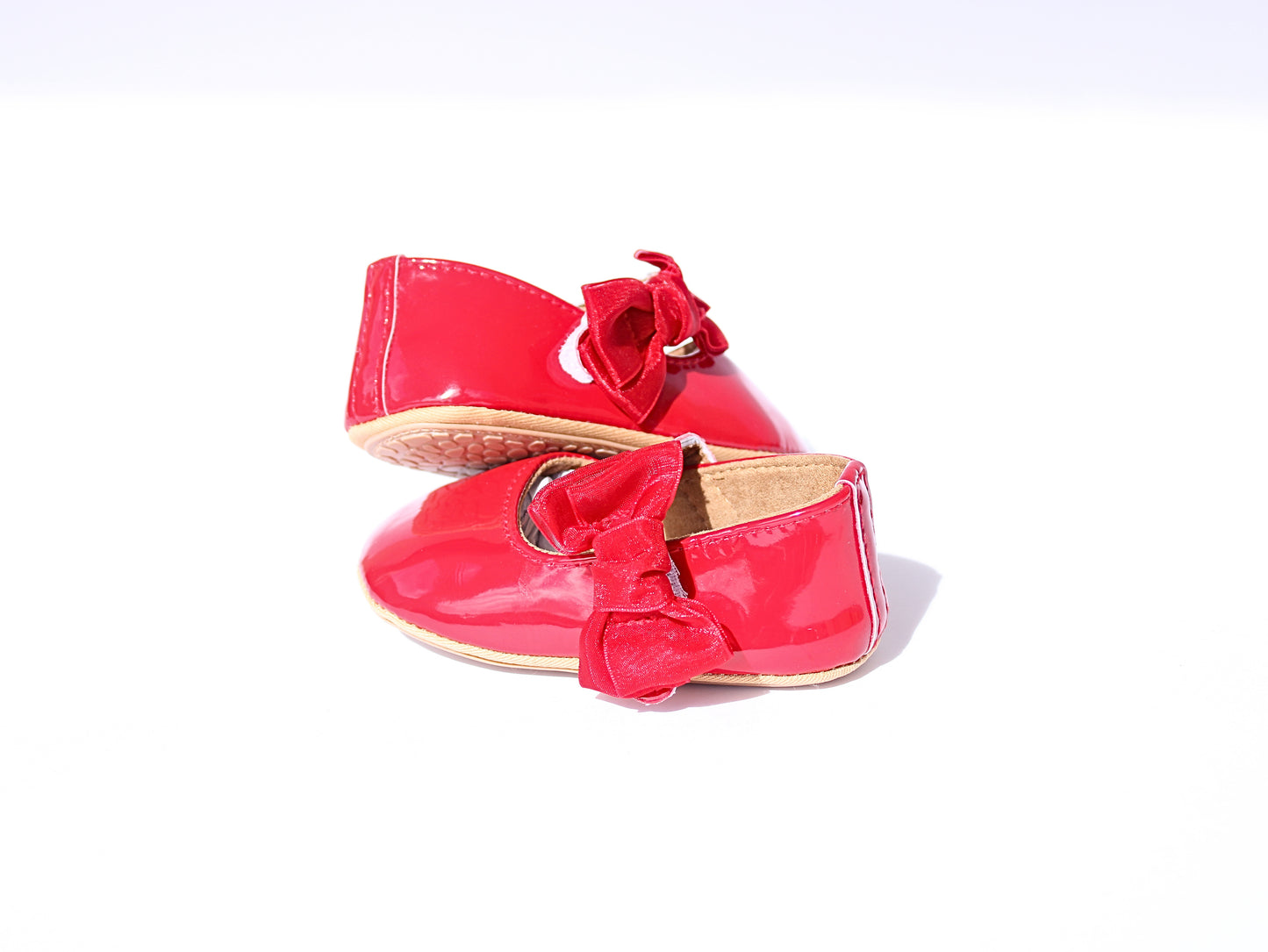 Ruby Red Patent Bow Flats