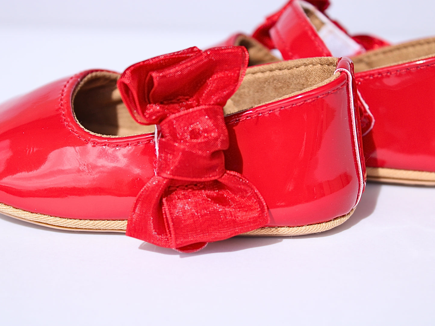 Ruby Red Patent Bow Flats