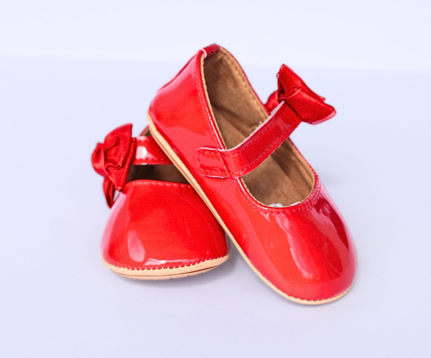 Ruby Red Patent Bow Flats