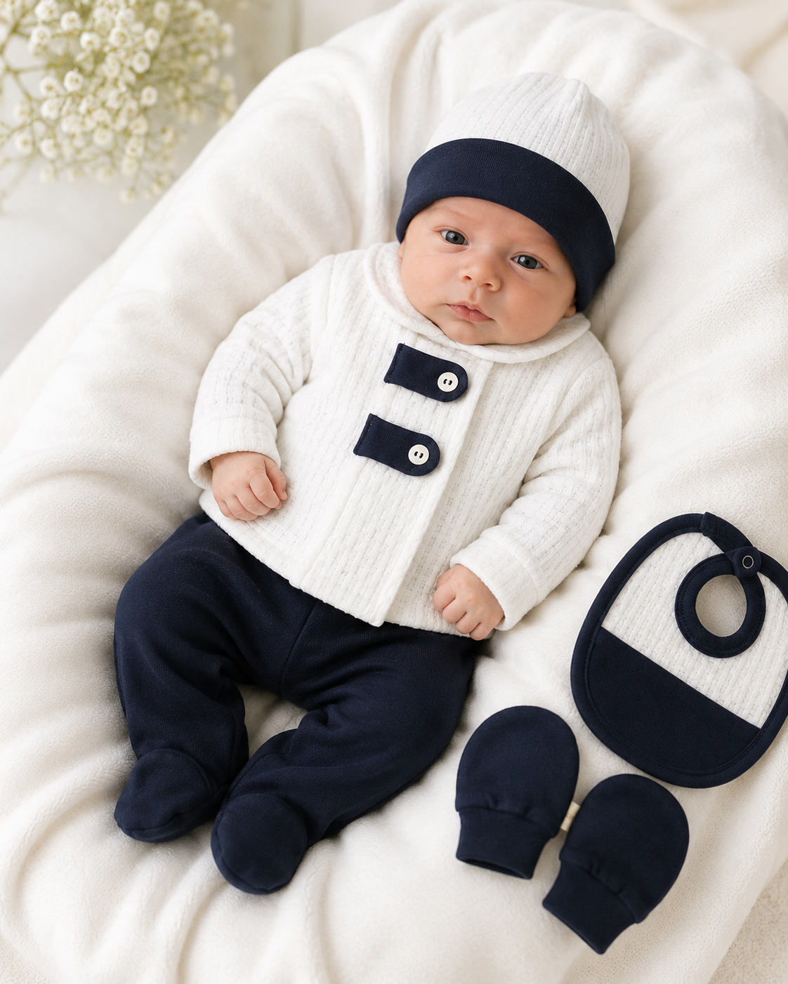 Navy Charm Baby Set