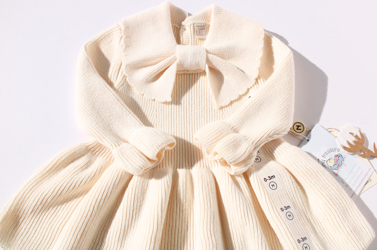 Knit Dress with Bow Detail