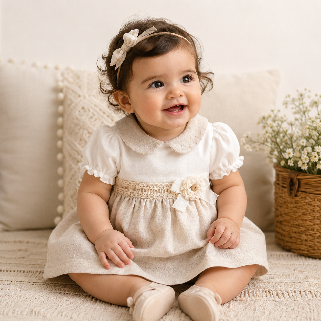 Linen Blossom Heirloom Dress
