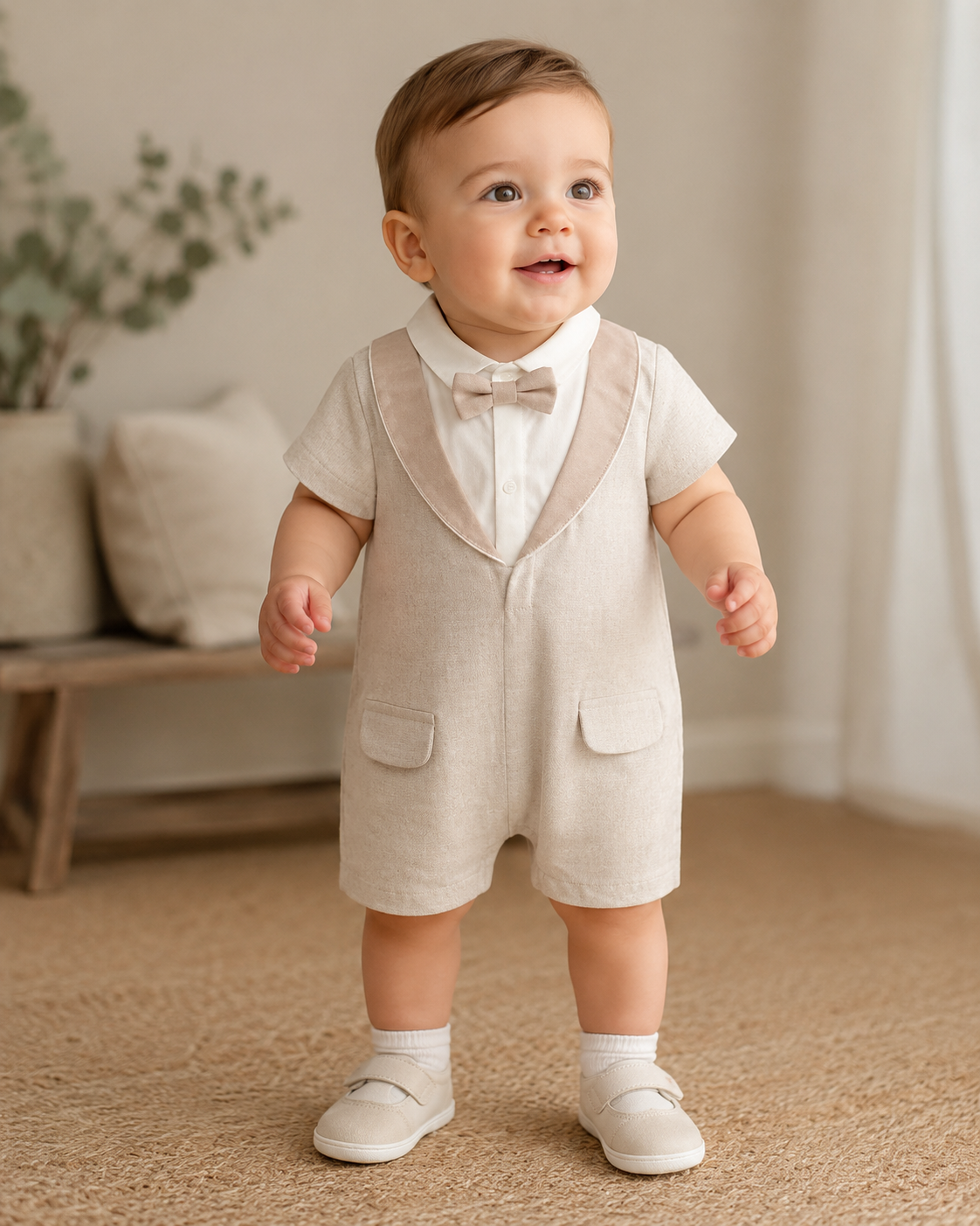 Little Gentleman Bow Tie Romper