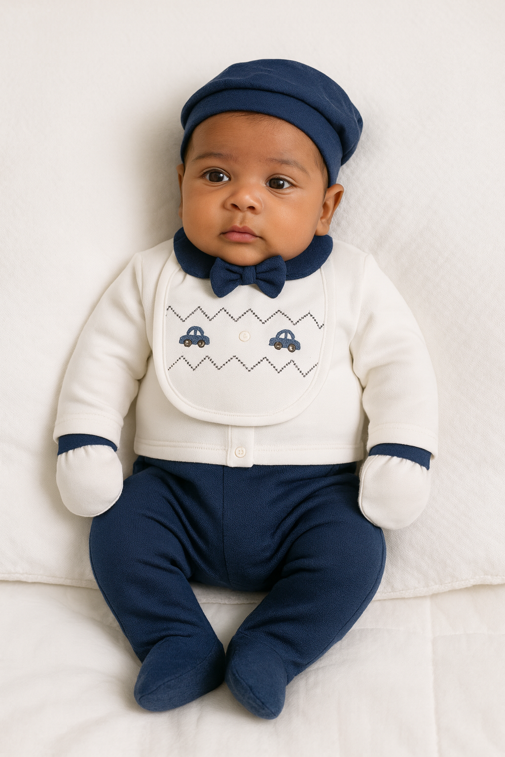 Navy Blue Suspender Cotton Set