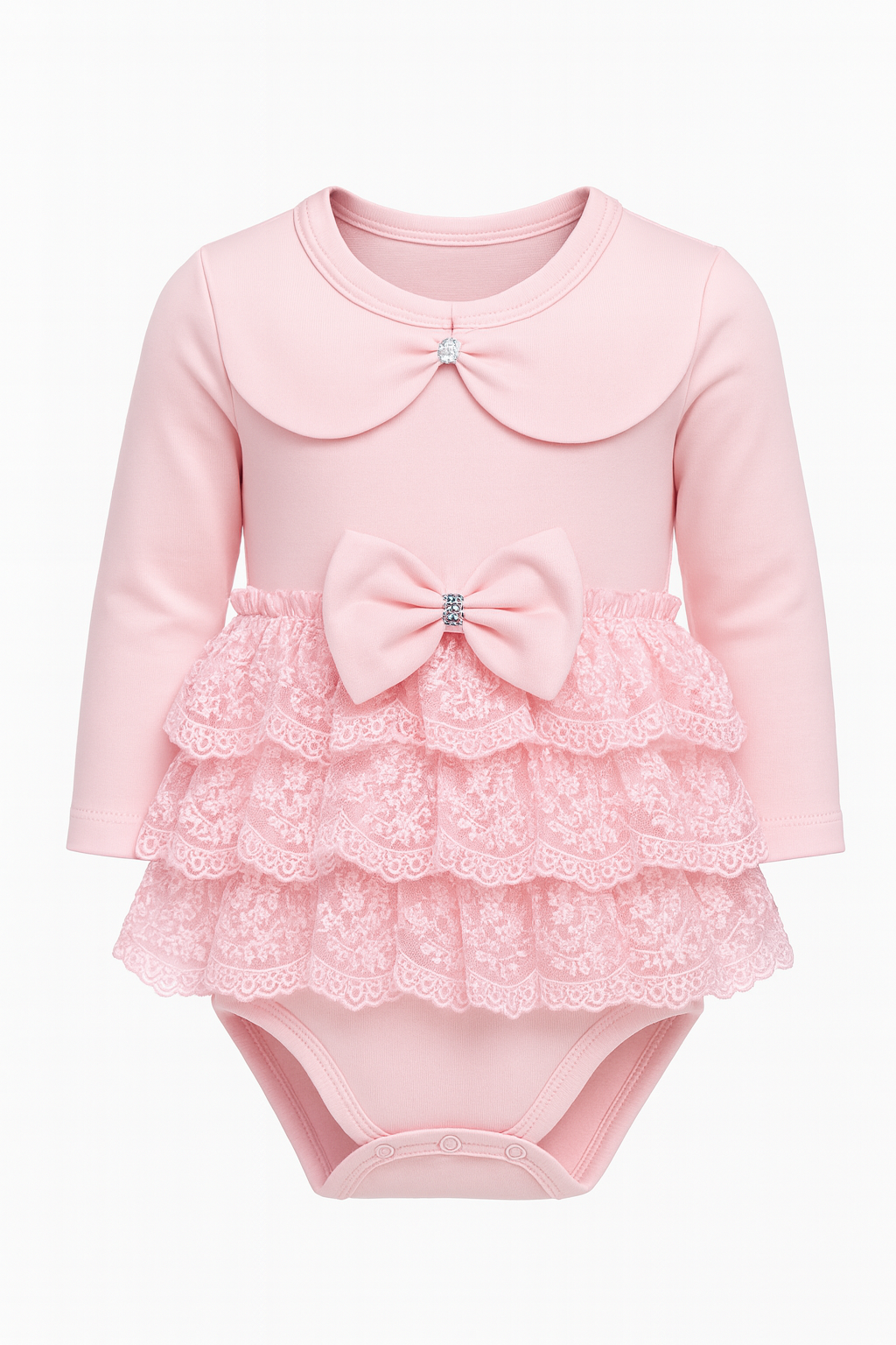 Pink Lace Dress with Bow