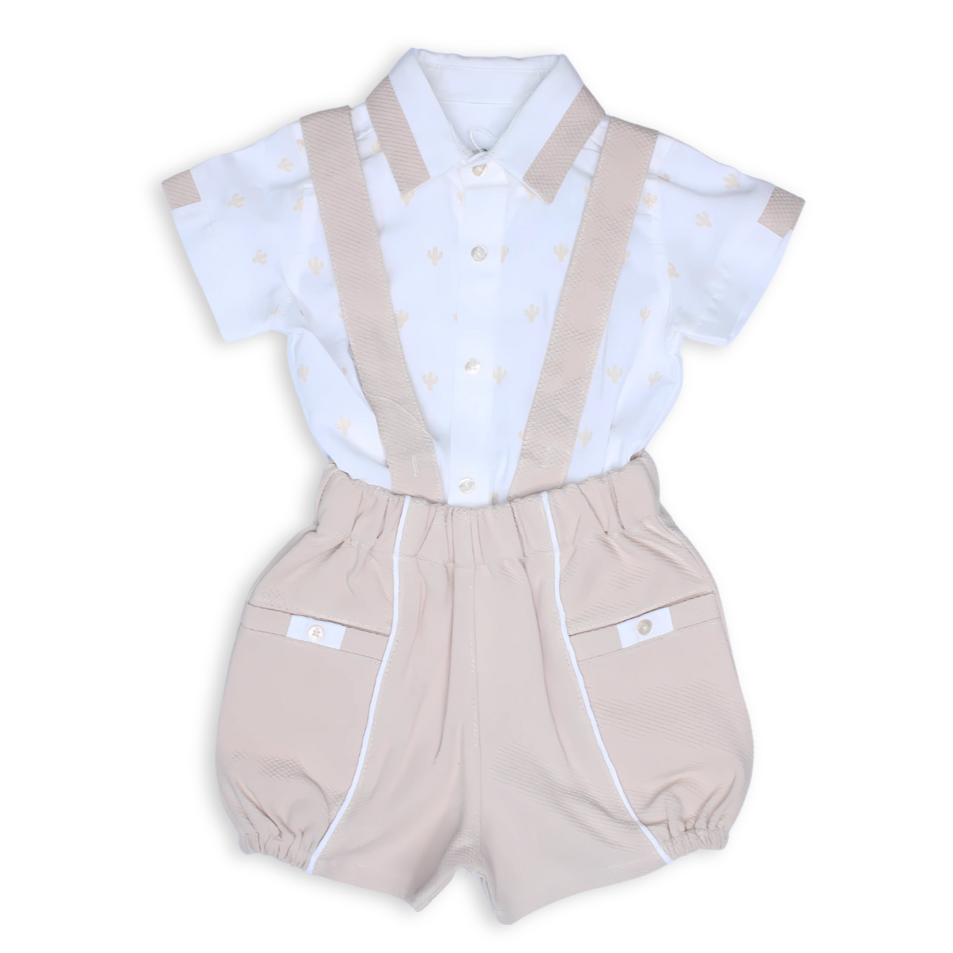 Baby Boy 2-Piece Suspender Shorts Set