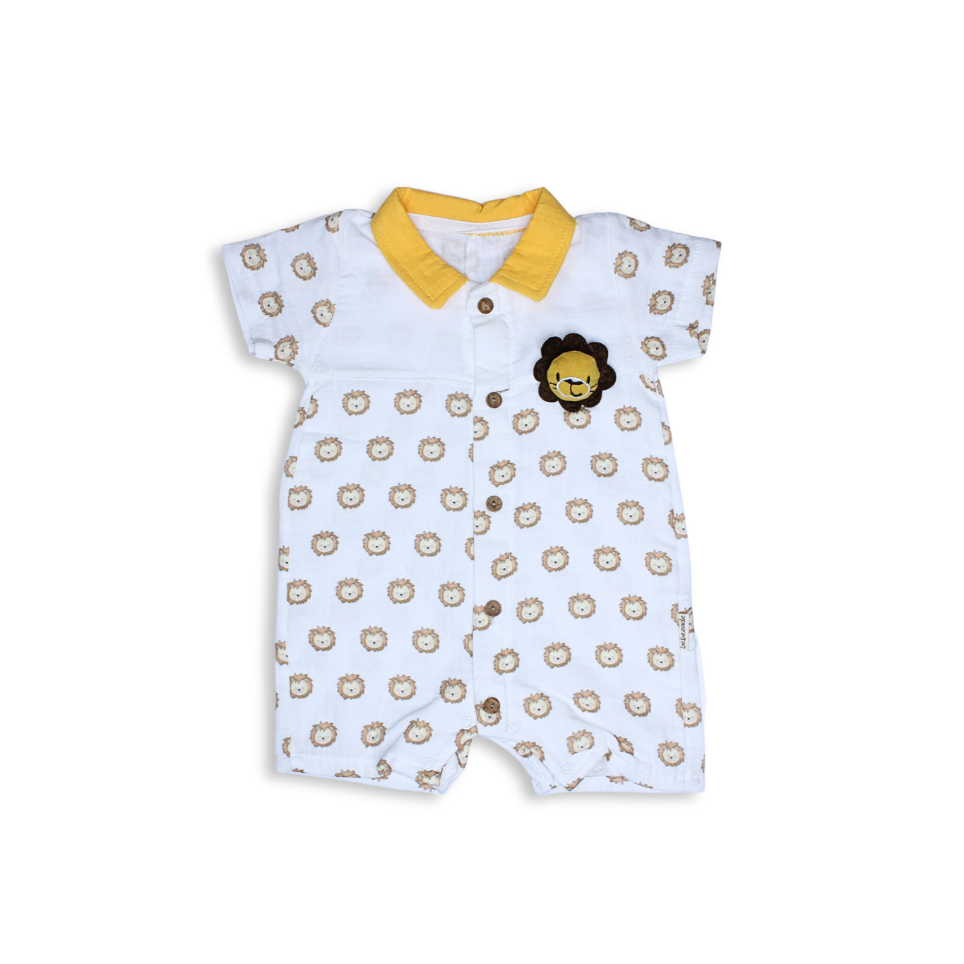 Baby Boy Short Romper with Lion Print