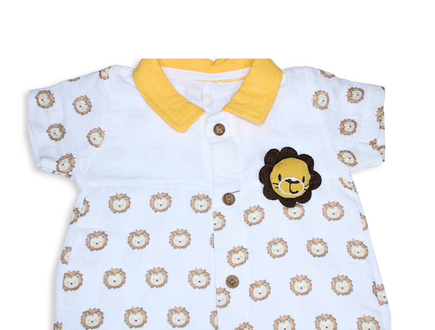 Baby Boy Short Romper with Lion Print