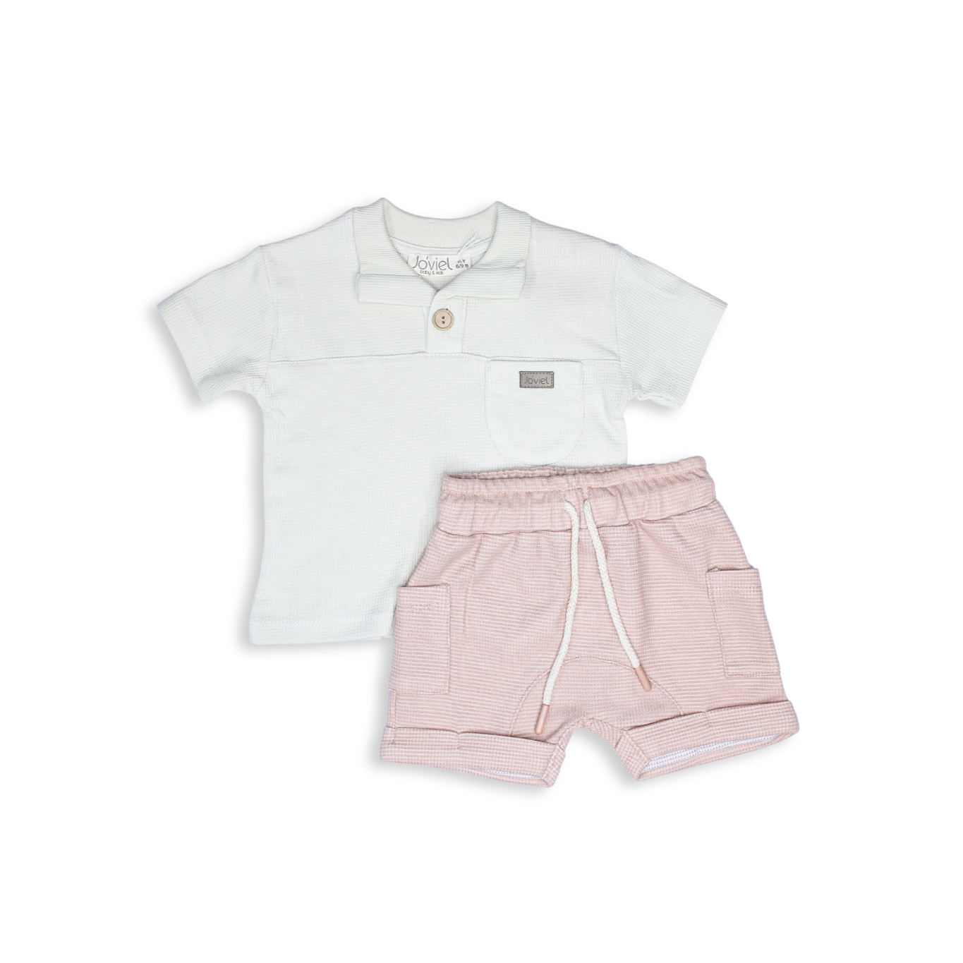 Baby Boy Taupe Polo & Shorts Set – Everyday Charm & Comfort