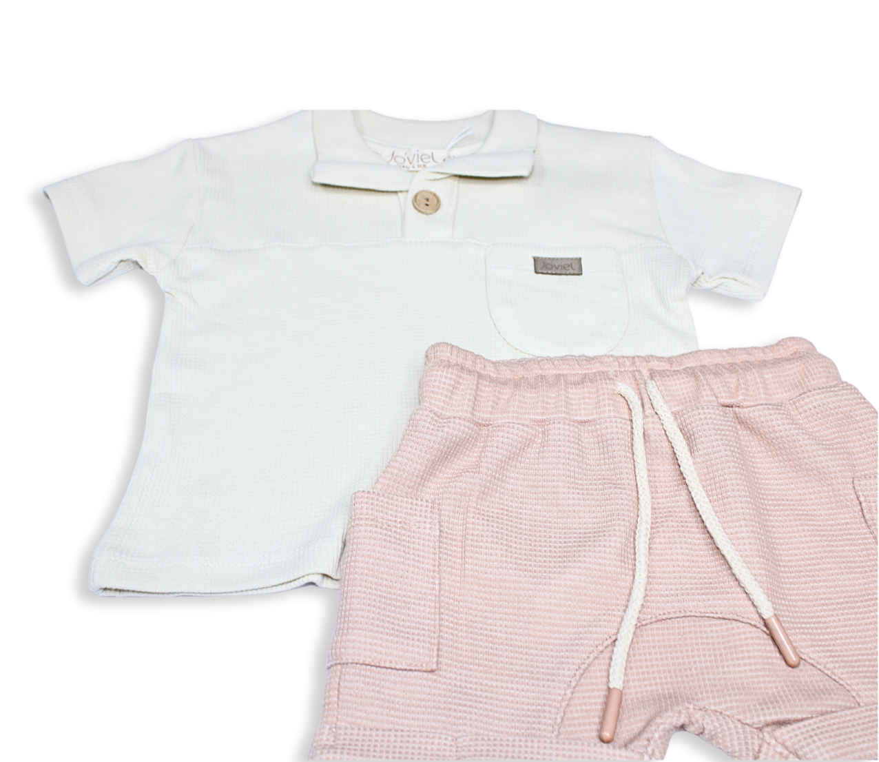 Baby Boy Taupe Polo & Shorts Set – Everyday Charm & Comfort