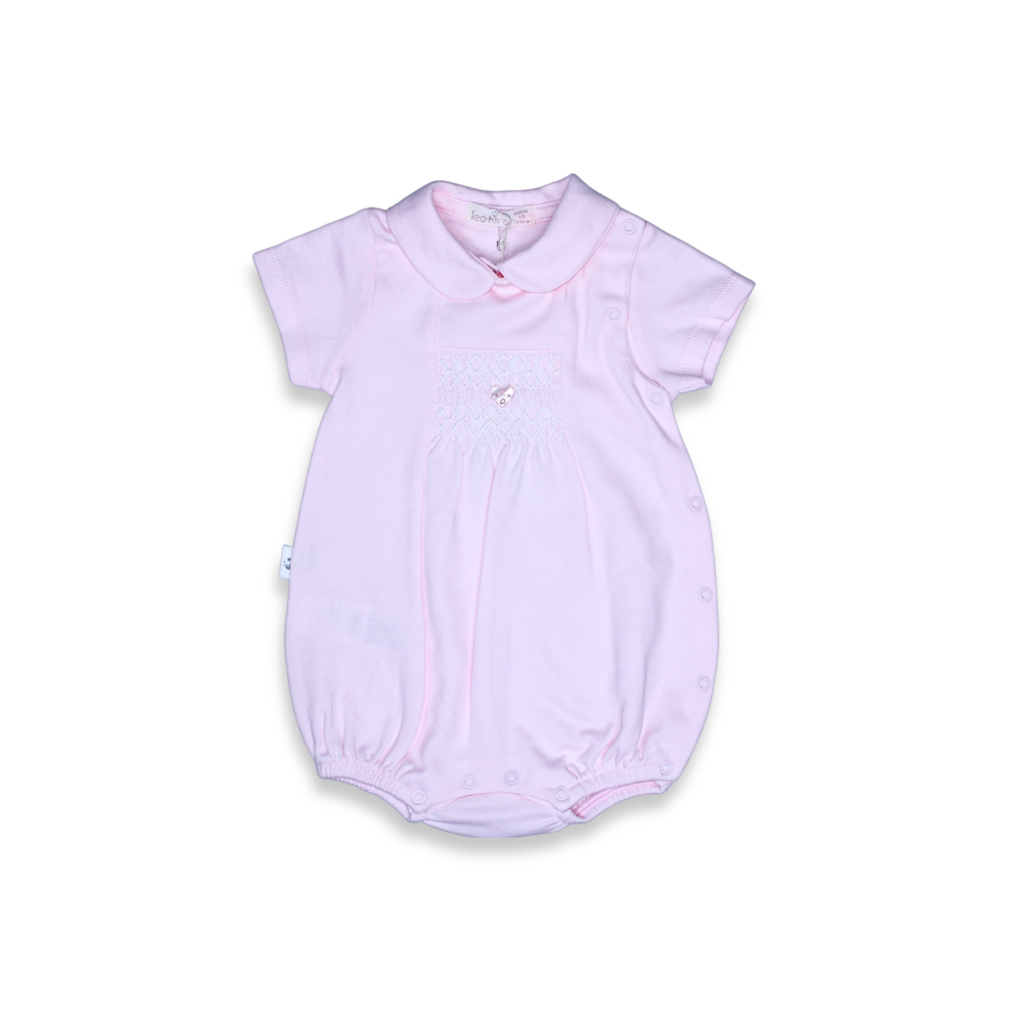 Baby Girl Smockerd Cotton Pink Romper