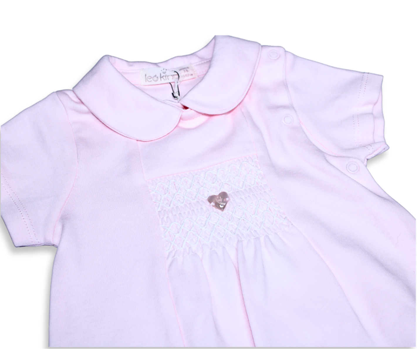 Baby Girl Smockerd Cotton Pink Romper