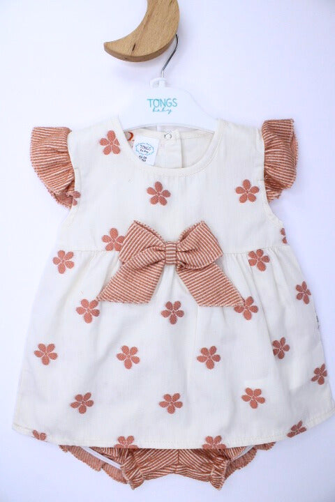 Baby Girl 2 Pieces Olive Flowers Set