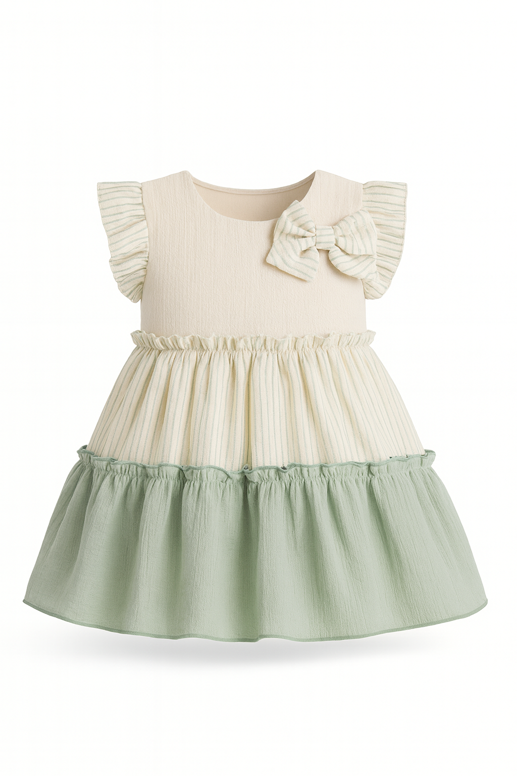 Baby Girl Vintage Ruffle Dress with Bow