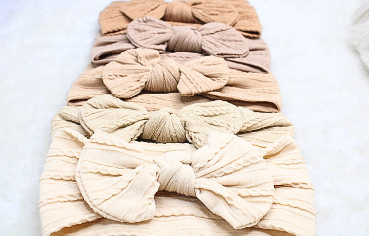 Baby Bow Headband Nude Colors