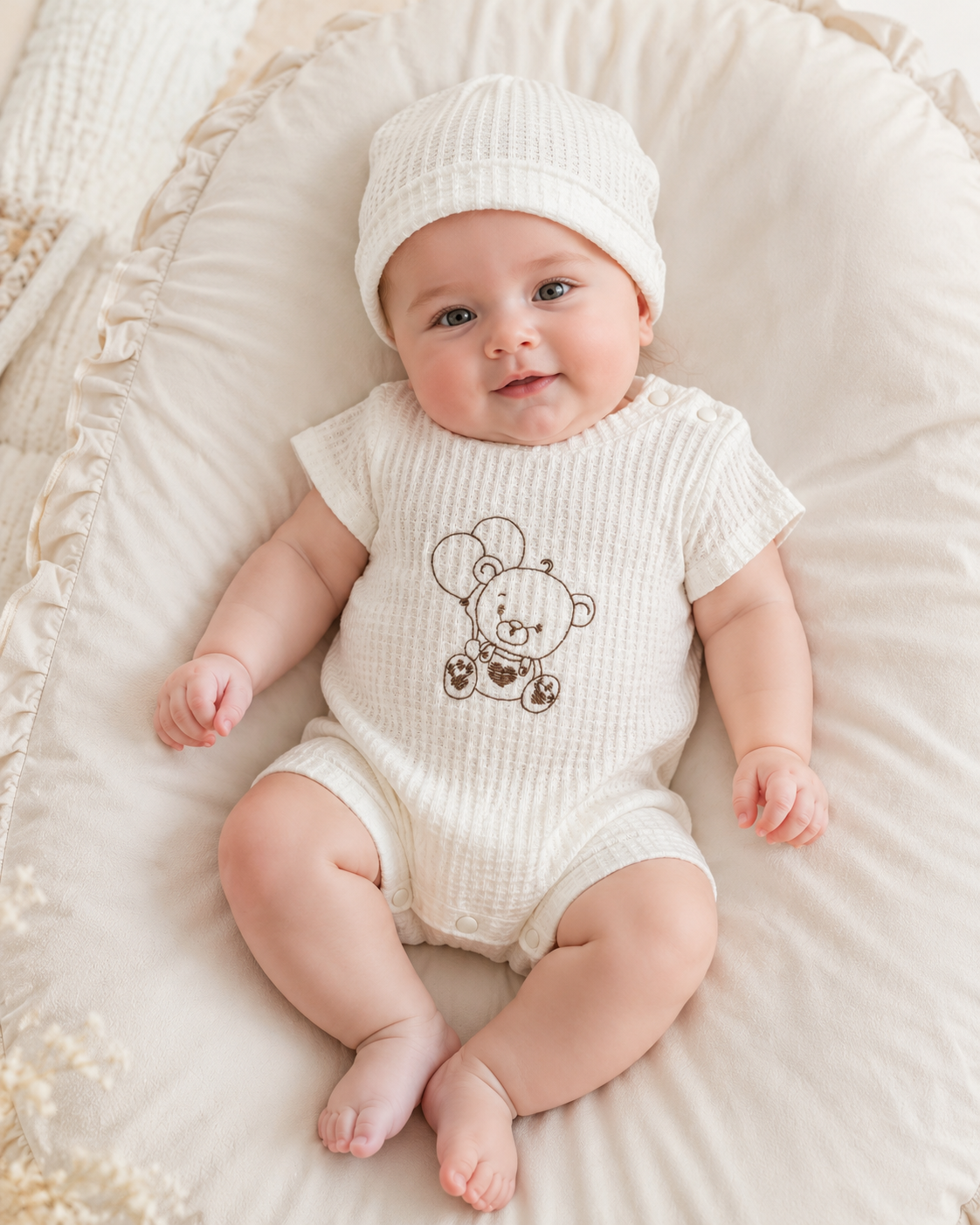 Teddy Bear Waffle Knit Newborn