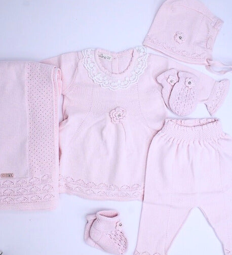 Baby Girl Set of 6 Cotton Pink Dress