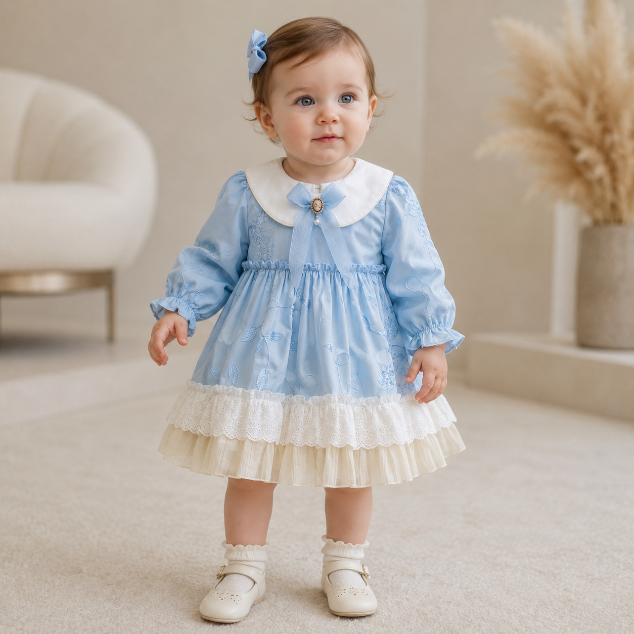 Blue Garden Lace Dress