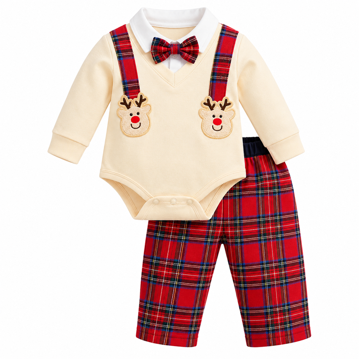 Little Reindeer Plaid Baby Set
