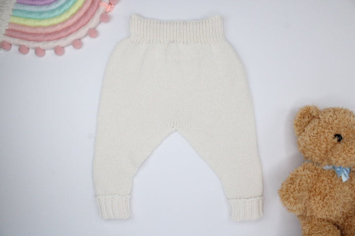 Baby Boy Beige and White 3 Pieces Set