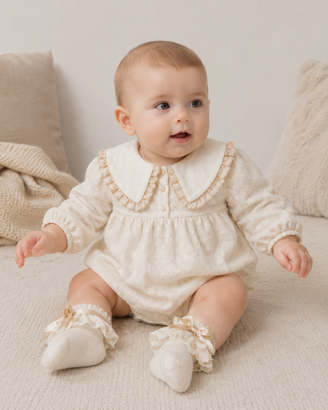 Vintage Bloom Bubble Romper Set